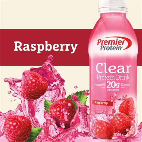 Pack of 12 Premier Protein Clear Raspberry Protein Drinks Only $14.62 ...