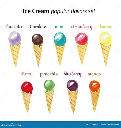 Ice Cream Flavors Stock Photography | CartoonDealer.com #175963454