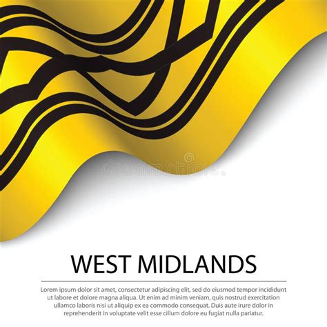 Waving Flag of West Midlands is a County of England on White Bac Stock ...