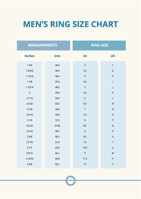 Free Mens Ring Size Chart Template - Download in PDF, Illustrator ...