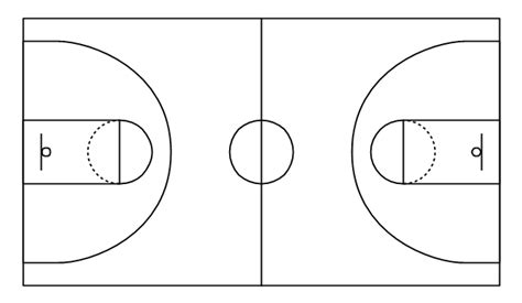 Basketball courts - Vector stencils library | Basketball Field in the ...