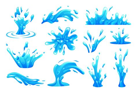 Water splash collection in cartoon style 11569342 Vector Art at Vecteezy