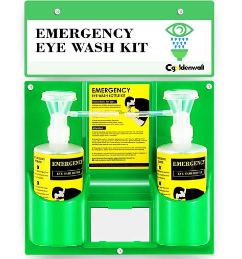 CGOLDENWALL Eye Wash Station Portable Emergency Eye Wash Kit, Wall ...