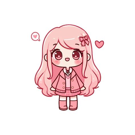 Premium Vector | Cute girl chibi ai generated image