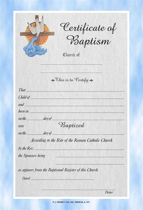 Roman Catholic Baptism Certificate Template – Freetheibo.com