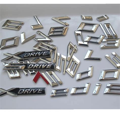 Chrome Number Letters Words Car Boots Trunk Badge Emblem Emblems Badges ...