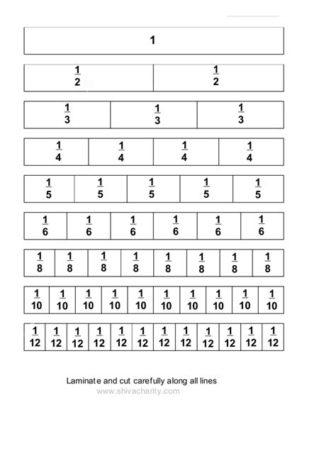 6 Best Images of Fraction Strip Printable Chart - Fraction Strips ...