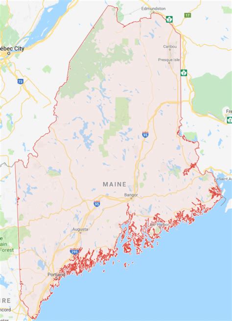 Maine Coast Towns Map