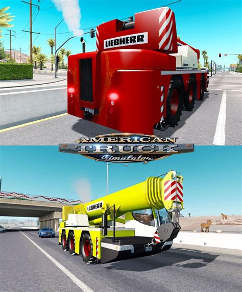 Mobile crane Liebherr in traffic » ATS mods | American Truck Simulator ...