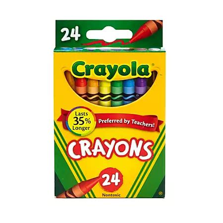 Crayola Crayon Box Assorted Colors Pack Of 24 - Office Depot