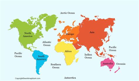 World Map With Continent Labels