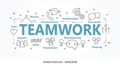 Vector Banner Flat Design Teamwork Concept Stock Vector (Royalty Free ...