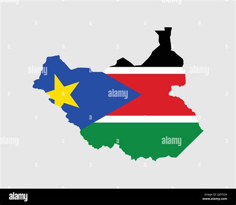 Mapa de la Bandera de Sudán del Sur. Mapa de la República de Sudán del ...