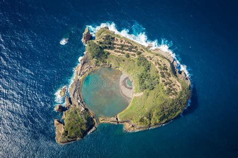 Top View of Islet of Vila Franca Do Campo is Formed by the Crater of an ...