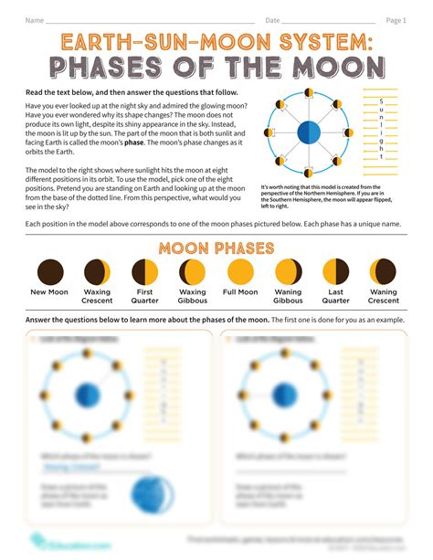 SOLUTION: Earth sun moon system phases of the moon - Studypool