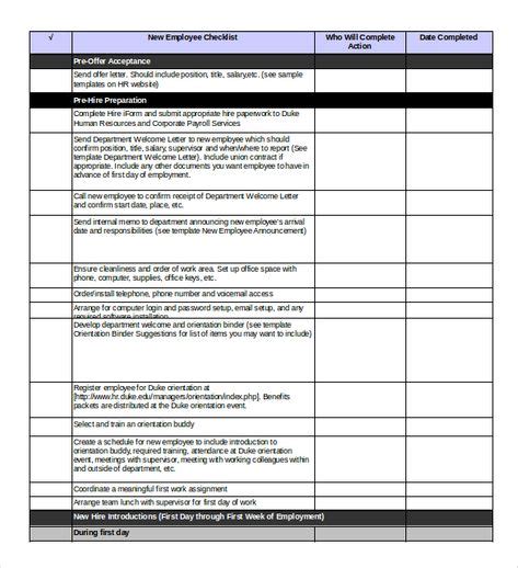 Onboarding Checklist Template – 10+ Free Word, Excel, PDF Documents ...