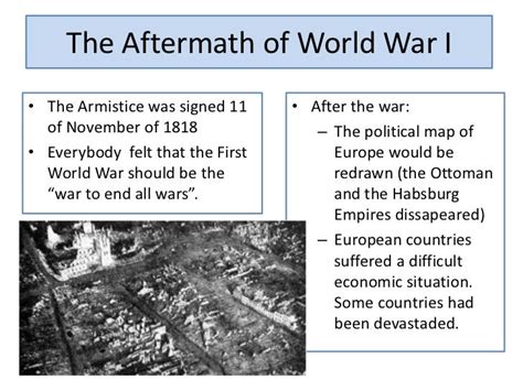 The aftermath of first world war