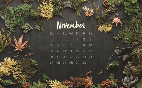 November 2018 - Autumn desktop calendar for your computer. Download ...