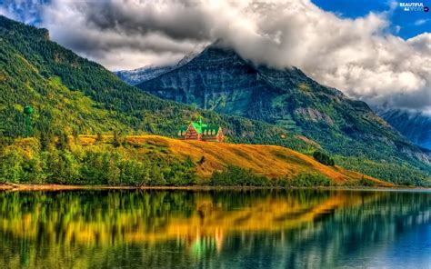 woods, lake, House, autumn, Fog, Mountains - Beautiful views wallpapers ...