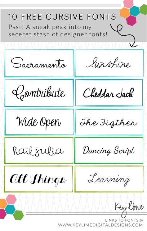 Cursive-Fonts - Kendra John Designs