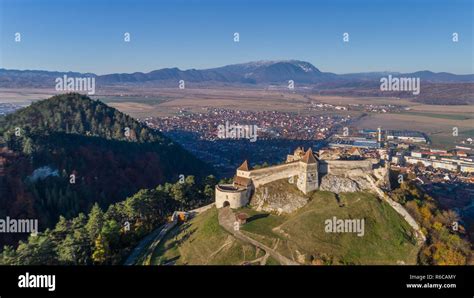 Aerial view of Rasnov Fortress Romania Stock Photo - Alamy