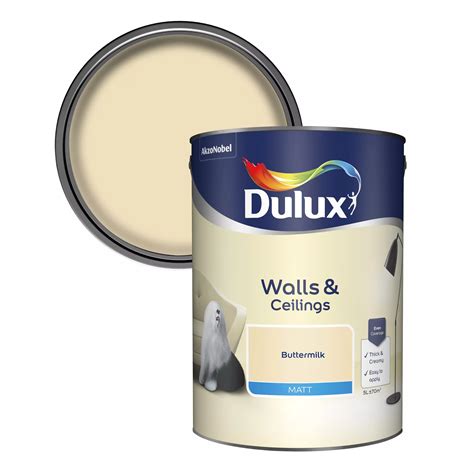 Dulux Buttermilk Matt Emulsion paint 5L | Departments | DIY at B&Q