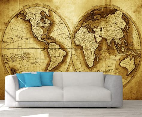 OLD WORLD MAP Wallpaper Peel and Stick Map Wall Hanging Old - Etsy