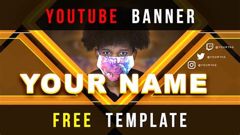 FREE YouTube Banner TEMPLATE ( Photoshop PSD file download ) - YouTube