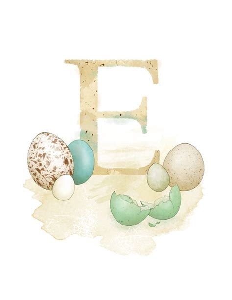 Letter E Egg Nature Alphabet Initial Nursery by LaPetiteMascarade