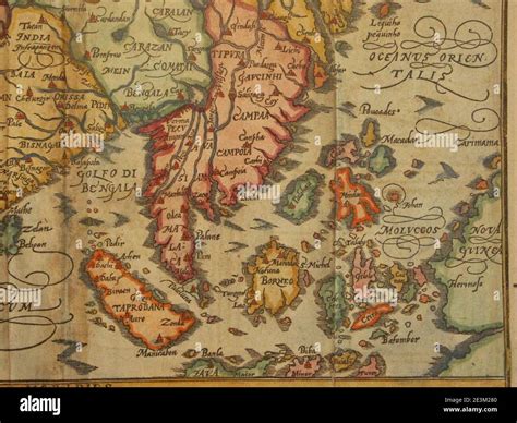 Map of Asia (1600) south east Stock Photo - Alamy