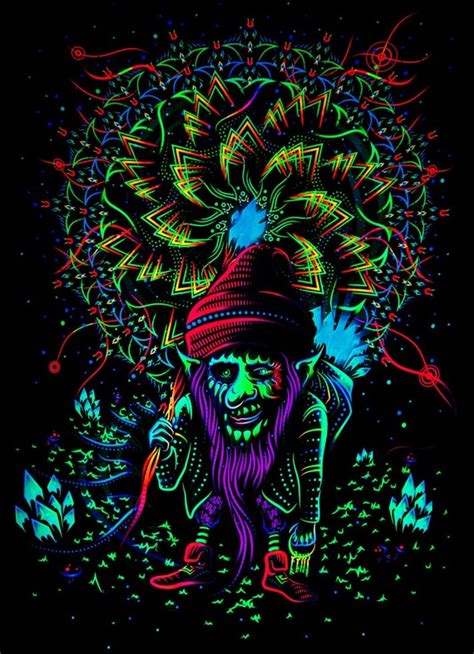 Trippy Blacklight Poster Psychedelic Art Mushroom Tapestry UV | Etsy