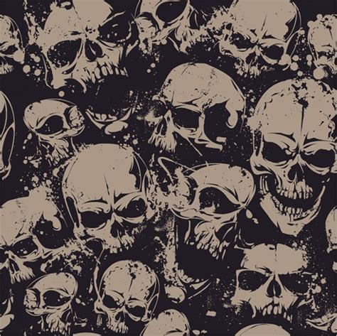 Grunge Skulls Halloween Wallpaper Wall Mural