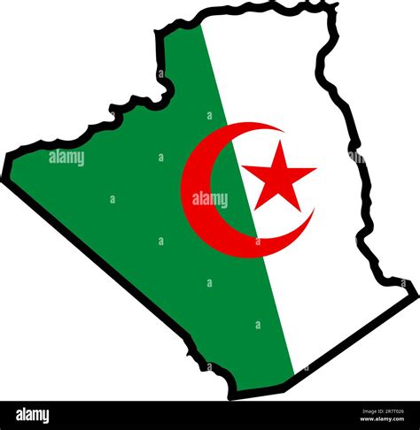 Illustration of flag in map of Algeria Stock Vector Image & Art - Alamy