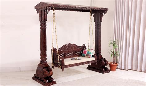 Buy Maharaja Wooden Swing Chair (Walnut Finish) Online in India at Best ...