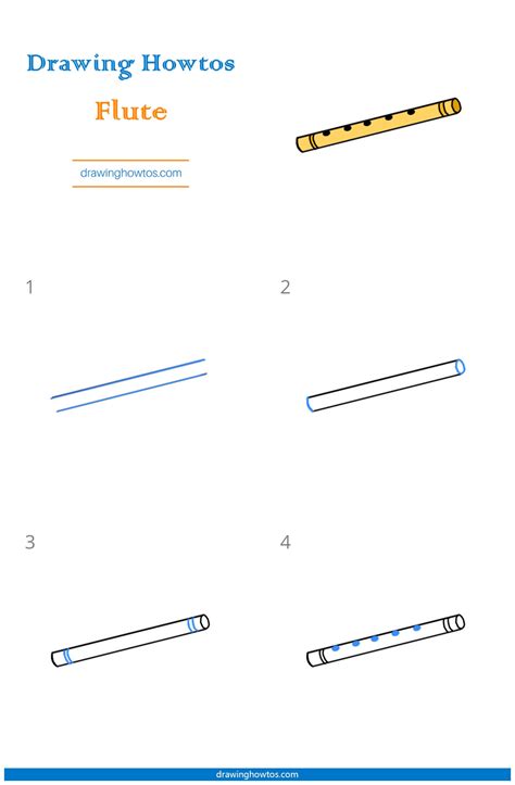 How to Draw a Flute - Step by Step Easy Drawing Guides - Drawing Howtos