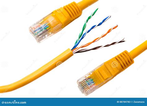 Twisted Pair-a Cable That Is Used For Mounting Rj-45 Networks Stock ...