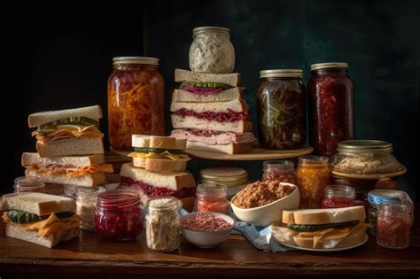 Premium AI Image | A variety of sandwich spreads and condiments created ...