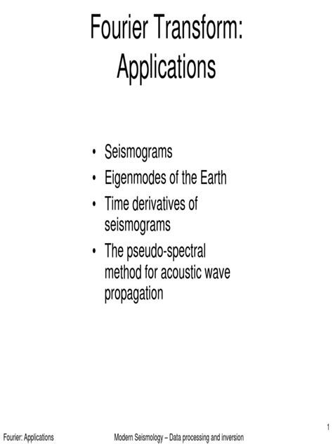 Fourier Transform Applications | PDF | Fast Fourier Transform ...