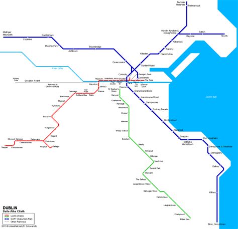 Dublin Tram Map for Free Download | Map of Dublin Tramway Network