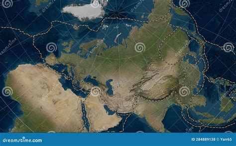 Eurasian Plate - Boundaries. Satellite Map Stock Illustration ...