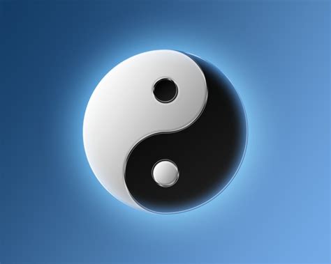 Yin and Yang symbol, Yin and Yang, symbols, blue background HD ...