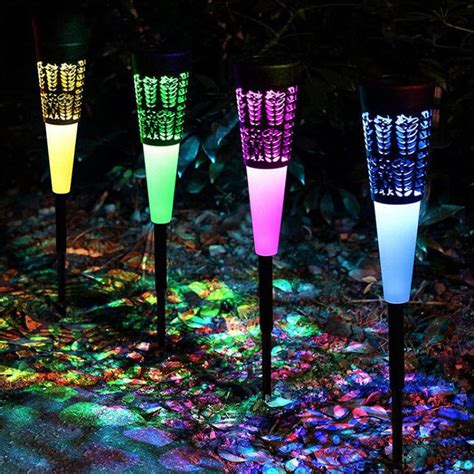 Outdoor Waterproof Colorful Solar Powered Pathway Lights - Solar Light ...