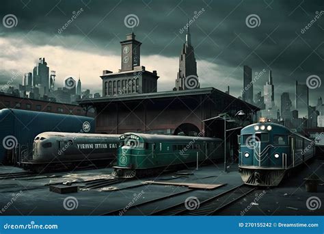 NYC Old Outdated Subway Cars in a Metro Depot in Daytime. Neural ...