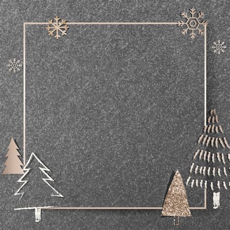 Premium Vector | Dark Christmas gold frame background vector