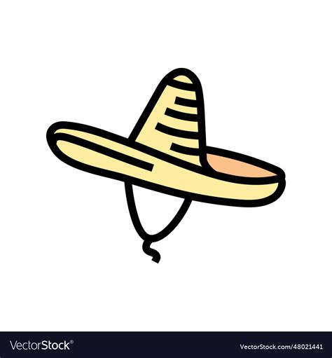 Sombrero hat cap color icon Royalty Free Vector Image