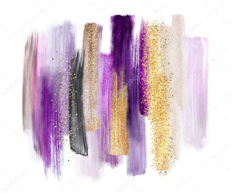 Abstract watercolor brush strokes isolated on white background, paint ...