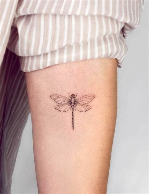 Simple Black Dragonfly Tattoo