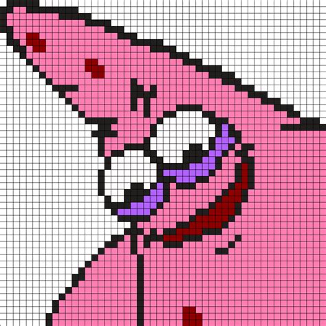 Patrick Meme Perler Bead Pattern | Bead Sprites | Characters Fuse Bead ...