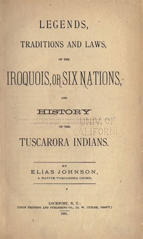 Legends and Traditions of the Iroquois