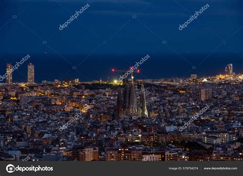 Spectacular City Night View Barcelona Spain – Stock Editorial Photo ...